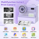 Instantaneous Digicam, Instantaneous Print Digicam for Youngsters with 1080P Movies, Entrance... - Image 3