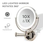 Zadro 11" LED Wall Mounted Make-up Mirror 10X/1X Shaving Mirror Plug in... - Image 3
