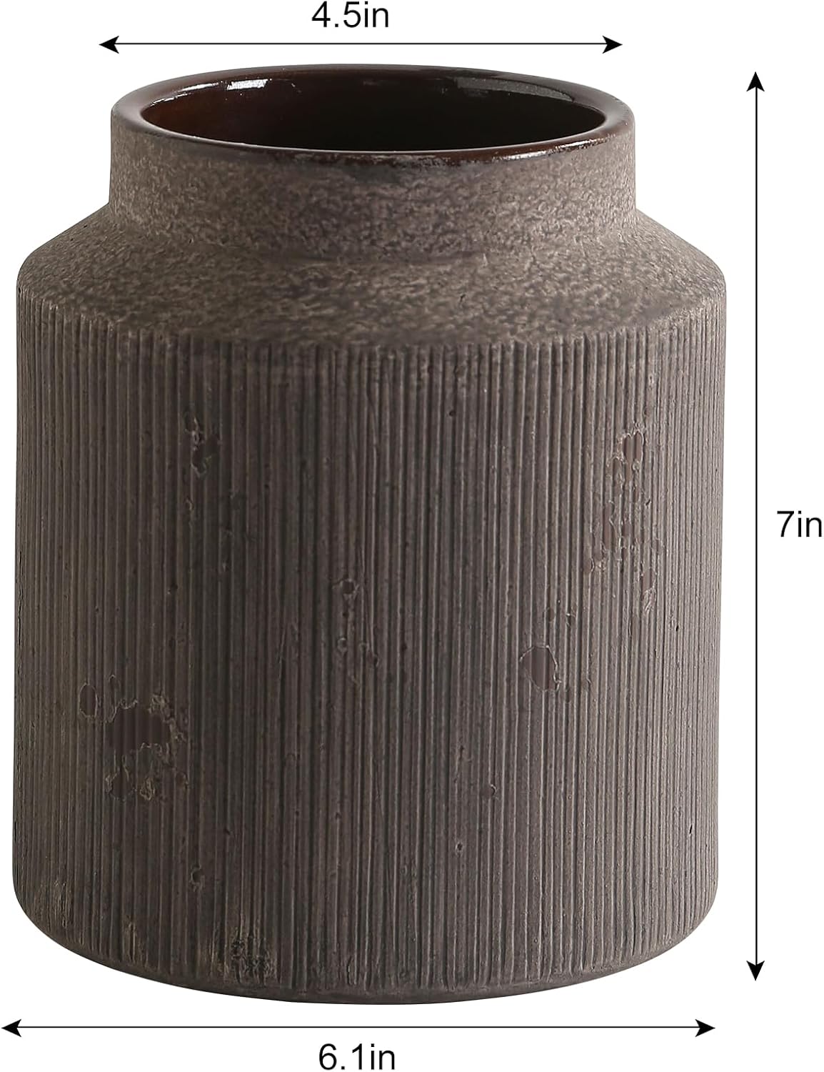 Farmhouse Vase for Dwelling Decor, Classic Rustic Terracotta Flower Vase S... - Image 3