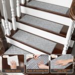 BEQHAUSE Stair Treads Non Slip Stair Runners Step Carpet Mat for Woode... - Image 5