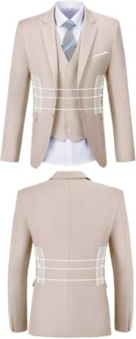 Excessive-Finish Fits Males Go well with Groomsmen Go well with Orange Slim Match 3 Items Go well with f... - Image 3