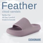CUSHIONAIRE Feather EVA Slides for Ladies – Snug Slip On Womens ... - Image 3