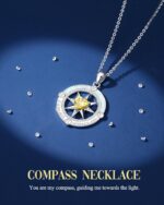 FANCIME Compass Necklace for Ladies Sterling Silver Compass Jewellery Opa... - Image 4