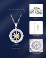 FANCIME Compass Necklace for Ladies Sterling Silver Compass Jewellery Opa... - Image 7