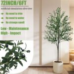 6FT Synthetic Olive Tree,Synthetic Vegetation Indoor,Fake Olive Tree Ind... - Image 3