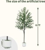 6FT Synthetic Olive Tree,Synthetic Vegetation Indoor,Fake Olive Tree Ind... - Image 4