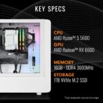 Thermaltake LCGS Quartz R66 Gaming Desktop (AMD Ryzen 5 5600, ToughRa... - Image 3