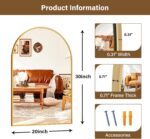 20"x30" Gold Arched Toilet Mirror - Wall Mirror for Toilet, Steel ... - Image 5