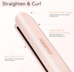 Titanium Hair Straightener, 1 Inch Double Aspect Quick Heating Flat Iron ... - Image 3
