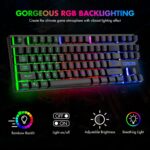 CHONCHOW 87 Keys TKL Gaming Keyboard and Mouse Combo, Wired LED Rainbo... - Image 3