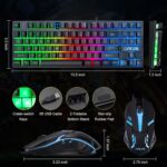 CHONCHOW 87 Keys TKL Gaming Keyboard and Mouse Combo, Wired LED Rainbo... - Image 5