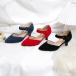 RIBONGZ Comfy Kitten Heels for Ladies Pointed Closed Toe Ankle St... - Image 7