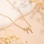Risamil 14K Gold Plated Necklace for Girls - Bow Necklace - Dainty Nec... - Image 4