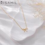 Risamil 14K Gold Plated Necklace for Girls - Bow Necklace - Dainty Nec... - Image 5