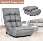 COSTWAY Folding Ground Lounge Chair, Ground Gaming Chair with 5-Place... - Image 4