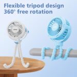 Mini Transportable Child Stroller Fan,3 Pace Private Handheld Fan,Battery ... - Image 3