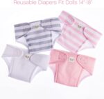 JC Toys Child Doll 4 Pack Cloth Diapers | Washable, Reusable, Adjustab... - Image 4
