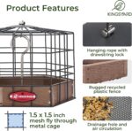 Kingsyard Squirrel Proof Platform Fowl Feeders for Outside Hanging, 10... - Image 4