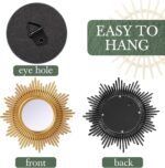 Namalu 6 Pcs Sunburst Mirror for Wall Decor, Small Circle Solar Espejos ... - Image 4