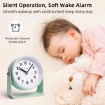 Analog Alarm Clock, Silent Non-Ticking Quartz Motion, Battery-Operat... - Image 4
