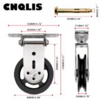 CNQLIS Fitness center Pulley Blocks,3.46in/90mm Wall Mount Mounted Pulley Wheel Rot... - Image 3