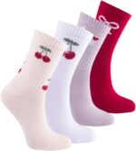 Pippa Teen Ladies & Girls's Seamless-Toe Turkish Cotton Crew Socks (4-P... - Image 3