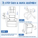 Costzon Youngsters Recliner, Gaming Recliner Chair w/Facet Pockets, Footrest,... - Image 8