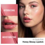 Pink Honey Lipstick Tinted Lip Balm - Shine Moisturizing Lipstick for ... - Image 3