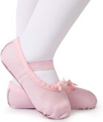 Toddler Ballet Sneakers for Ladies Child Ballet Slippers Leather-based Full Sole ... - Image 3