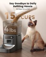 oneisall Automated Cat Feeder, WiFi Cat Meals Dispenser with App Contro... - Image 4