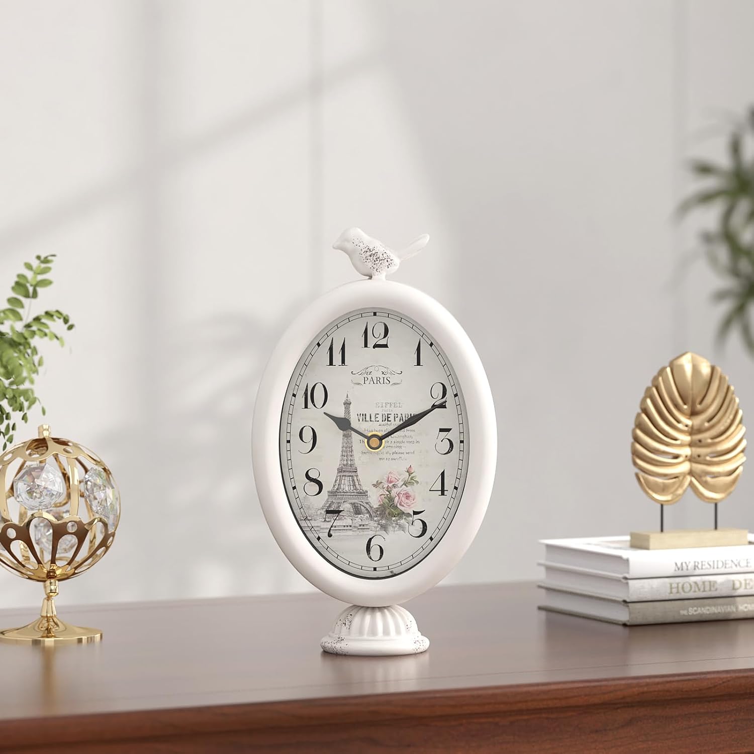 Classic Desk Clock with Hen, Desk and Shelf Decor Clock, French Pari... - Image 5