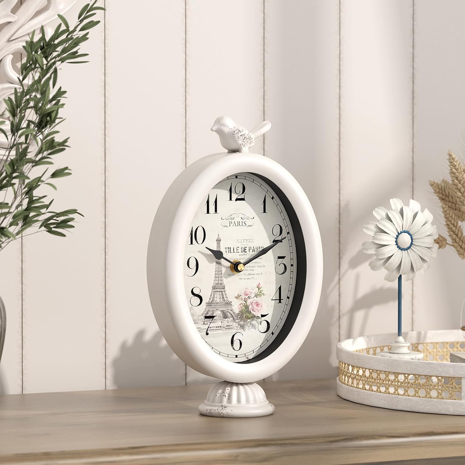 Classic Desk Clock with Hen, Desk and Shelf Decor Clock, French Pari... - Image 9