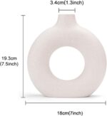 CEMABT White Donut Vase Hole Ceramic Vase for Flowers Handmade Minim... - Image 3