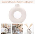 CEMABT White Donut Vase Hole Ceramic Vase for Flowers Handmade Minim... - Image 4
