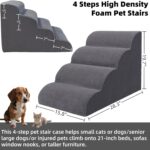 4 Step Pet Stairs Ramp for Excessive Beds Sofas 18-24 Inch with Sturdy Non ... - Image 3