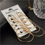 47pcs Gold Jewellery Set With 3 PCS Necklace, 11 PCS Bracelet,20pcs Hoop... - Image 6