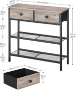 HOOBRO 29.5" Slim Console Desk with 2 Material Drawers, Couch Desk, S... - Image 4