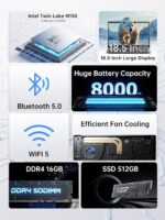 18.5 Inch Laptop computer Pc with 8000 mAh Battery,Intel N150 Quad-Core P... - Image 3