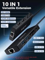 MCY USB C Hub,Laptop computer Docking Station Twin Monitor Single 8K,2x4K@60Hz,... - Image 3