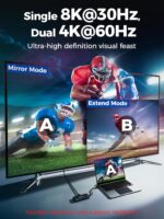 MCY USB C Hub,Laptop computer Docking Station Twin Monitor Single 8K,2x4K@60Hz,... - Image 4