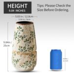 Classic Inexperienced and Beige Vase, Giant Spherical Ceramic Floral Vases, Retro ... - Image 4