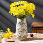 Classic Inexperienced and Beige Vase, Giant Spherical Ceramic Floral Vases, Retro ... - Image 7