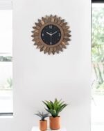 Honiway Wall Clock Battery Operated 12 in Rustic Wooden Boho Sunburst De... - Image 7