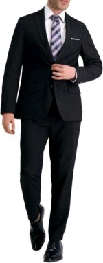 Haggar Mens Sensible Wash with Repreve Slim Match Stretch Machine Washable ... - Image 6