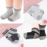 Child Boy Socks, Non Slip Toddler Socks, 12 Pairs Cotton Grip Socks Cre... - Image 4