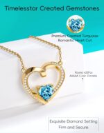 Gold Coronary heart Necklace for Girls Items with Premium Birthstones|Lab-Grown... - Image 5