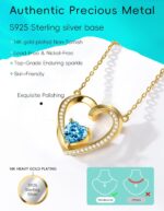 Gold Coronary heart Necklace for Girls Items with Premium Birthstones|Lab-Grown... - Image 6