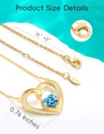 Gold Coronary heart Necklace for Girls Items with Premium Birthstones|Lab-Grown... - Image 7
