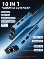 MCY USB C Hub,Laptop computer Docking Station Twin Monitor Single 8K,2x4K@60Hz,... - Image 3