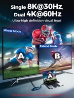 MCY USB C Hub,Laptop computer Docking Station Twin Monitor Single 8K,2x4K@60Hz,... - Image 4